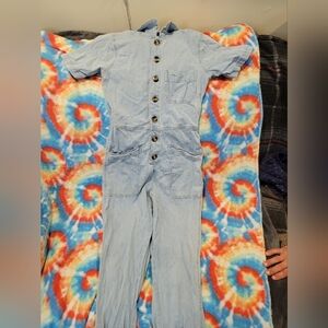 No Boundaries Denim Blue Jumpsuit